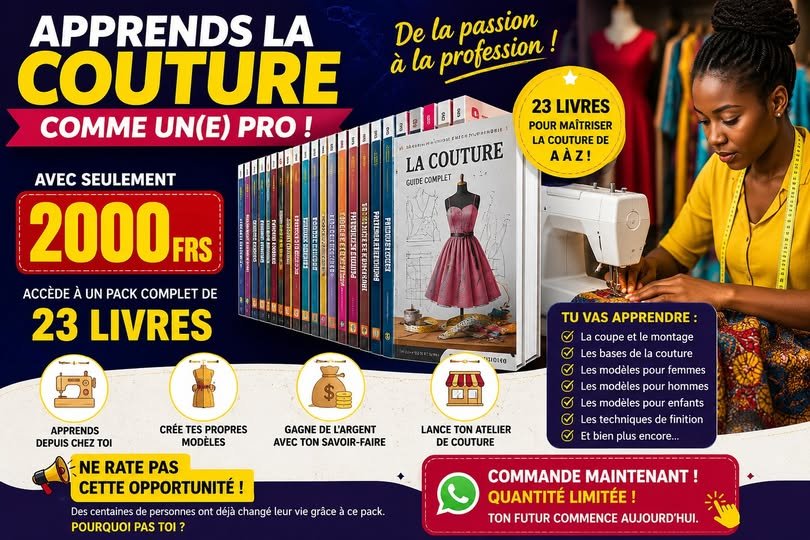 🧵 Collection Exclusive : +20 Livres de Couture pour Débutants et Experts